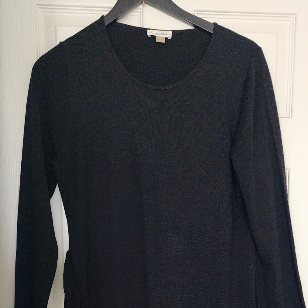 Calvin Klein Black Knit Dress Long Sleeve in XL